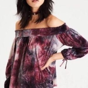 American Eagle Outfitters Tie Dyed Velvet Top XS